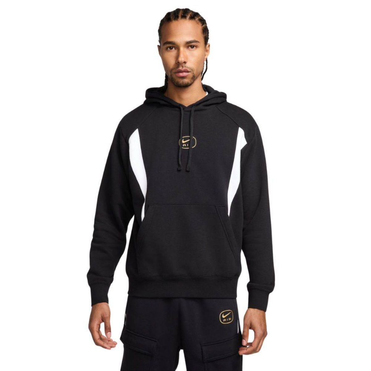 Nike Swoosh Mens Air Fleece Hoodie (Black/Gold)