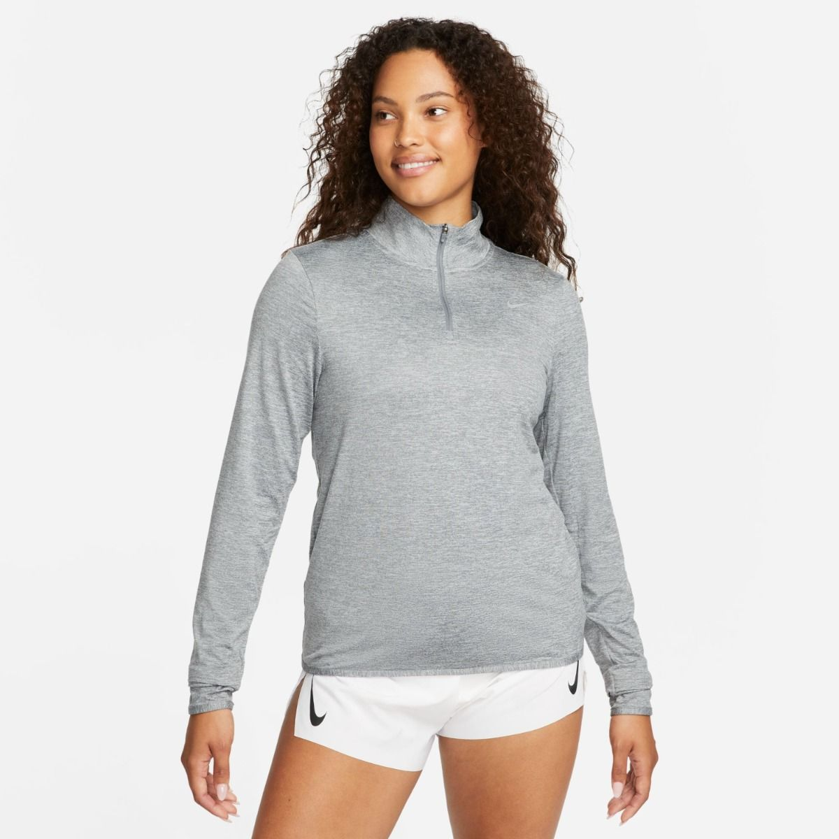 Nike Swift Women's Dri-FIT UV 1/4-Zip Running Top (Smoke Grey)