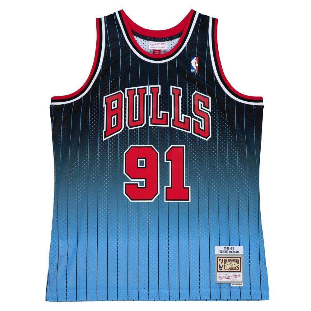 Mitchell & Ness Bulls Blue/Red Fadeaway Swingman Jersey