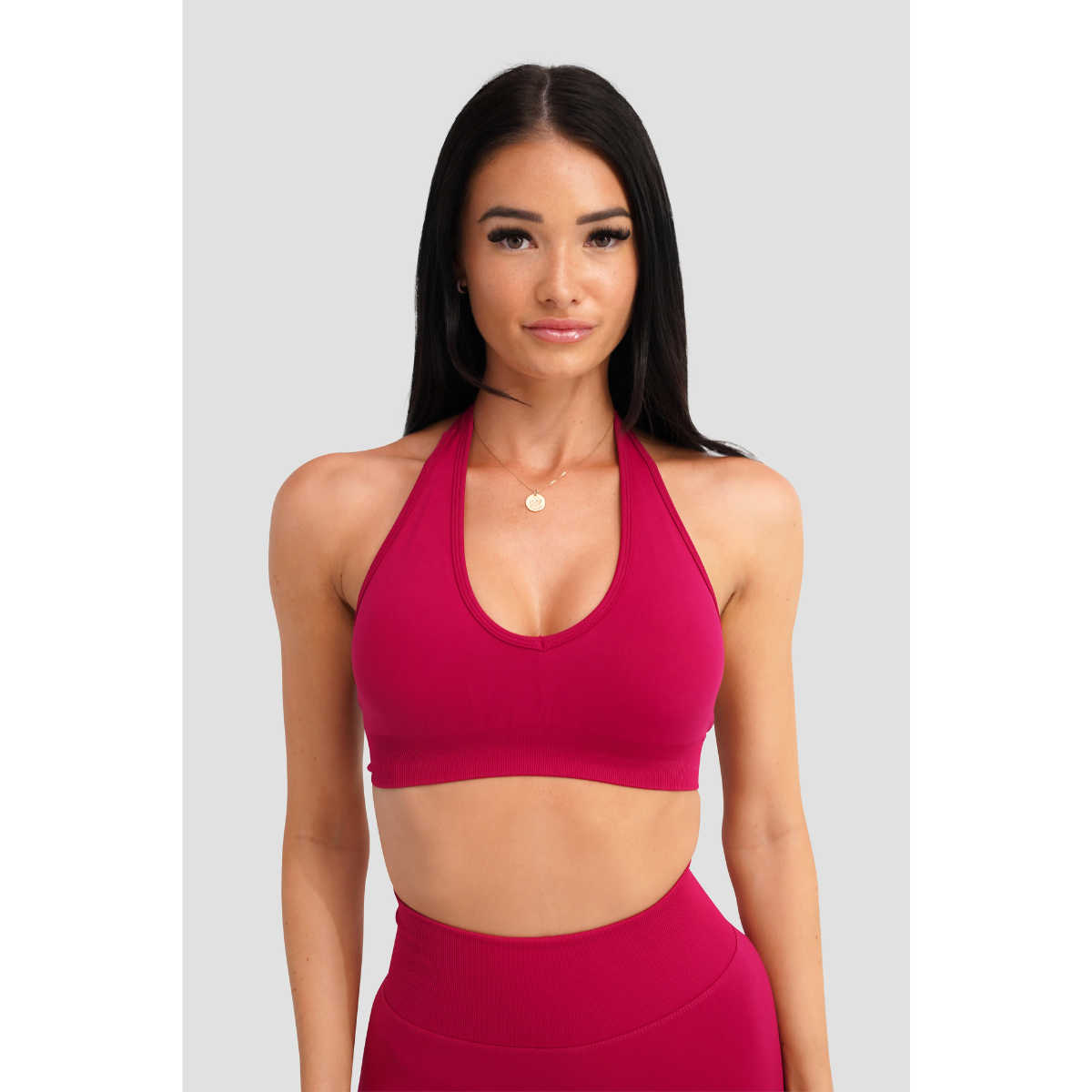 KEEPTHATPUMP Recoil Halter Crop (Cranberry)