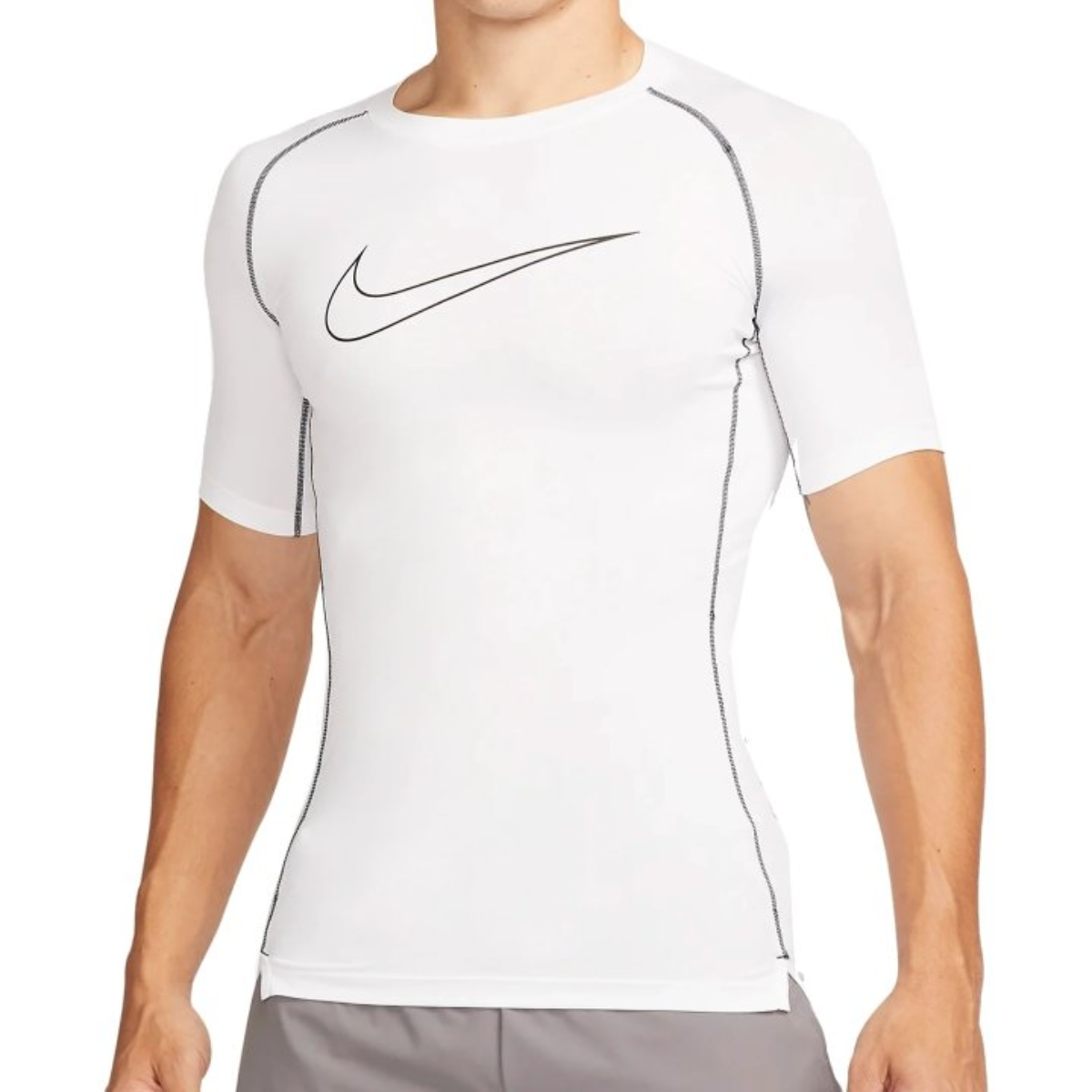 Nike Pro Dri-Fit Tight Fit Short Sleeve T-Shirt (White)