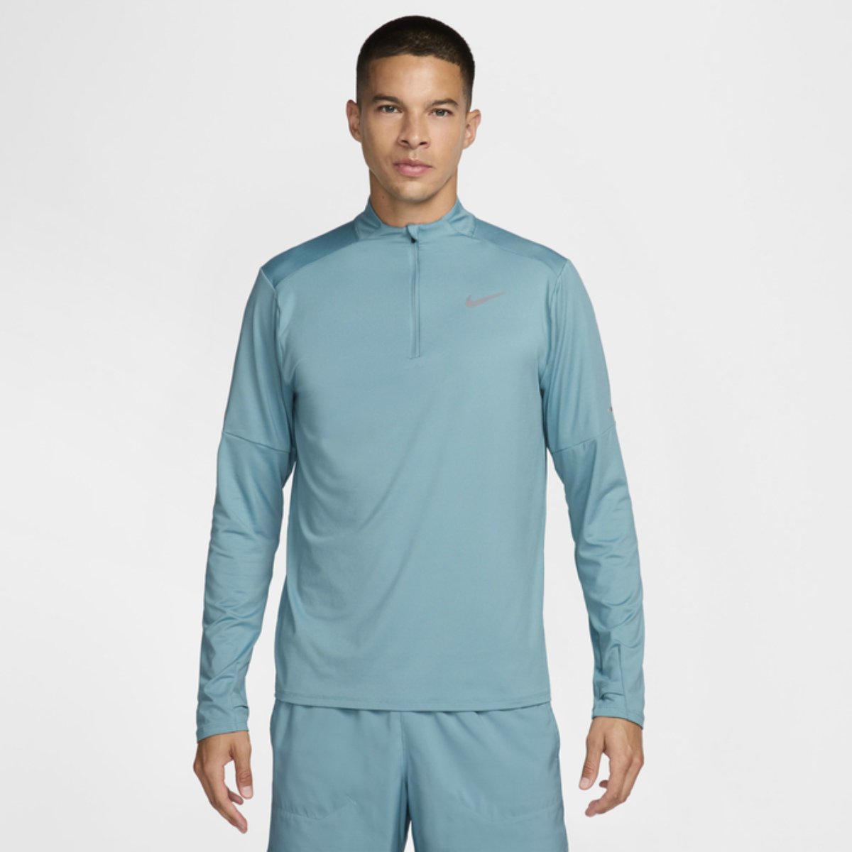 Nike Men's Dri-FIT 1/2-zip Running Top (Denim Turquoise)