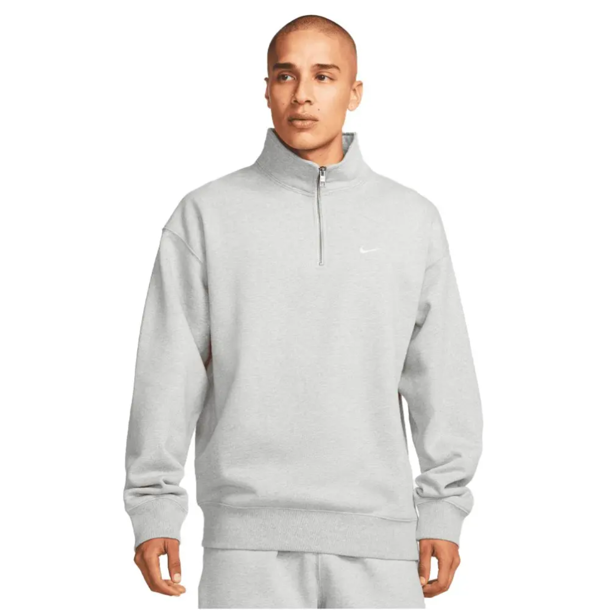 Nike Solo Swoosh Men's 1/4-Zip Crewneck (Grey)