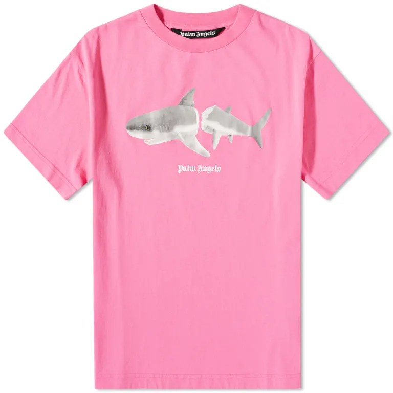 Palm Angels Shark Classic T-Shirt (Fuchsia/White)