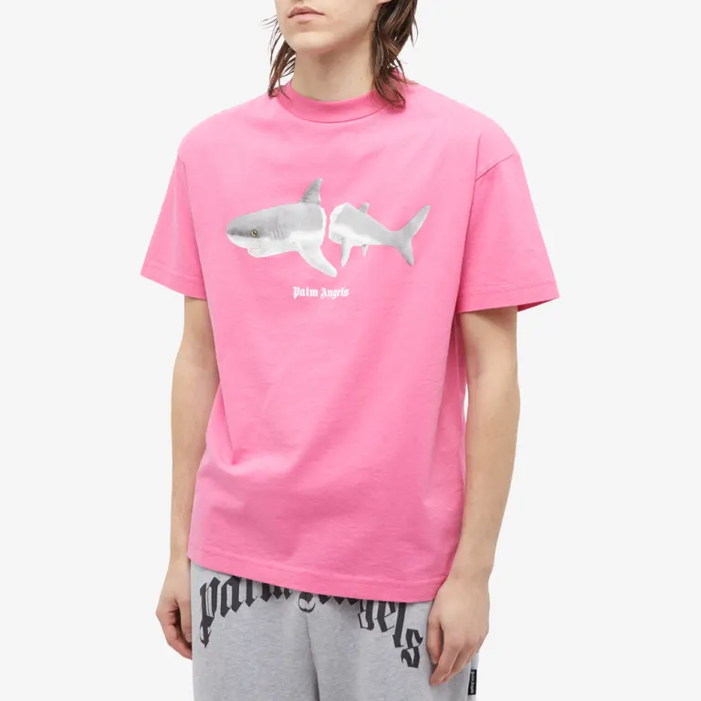 Palm Angels Shark Classic T-Shirt (Fuchsia/White)