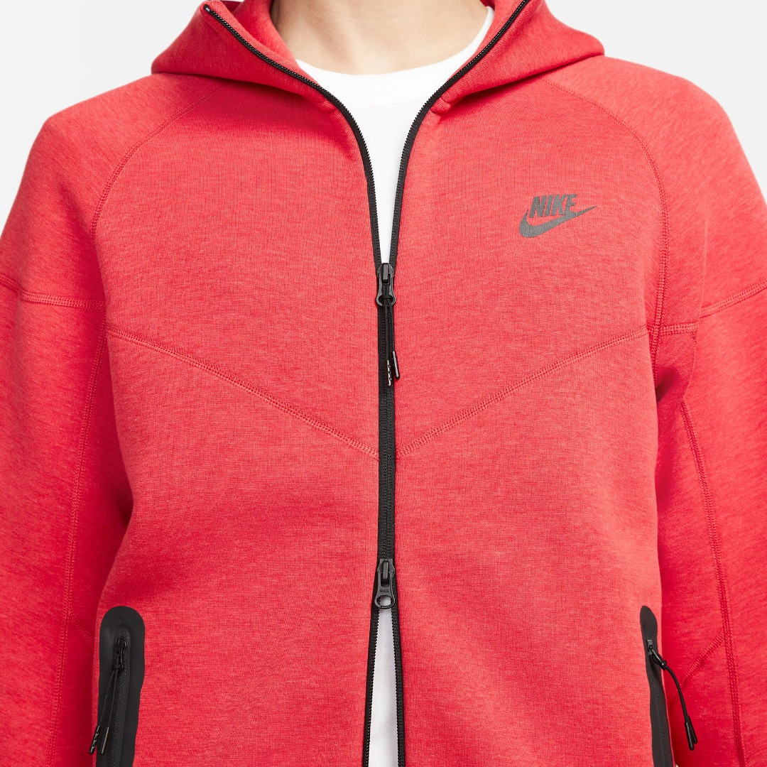 Nike Mens Tech Fleece Full zip Hoodie (Light University Red)