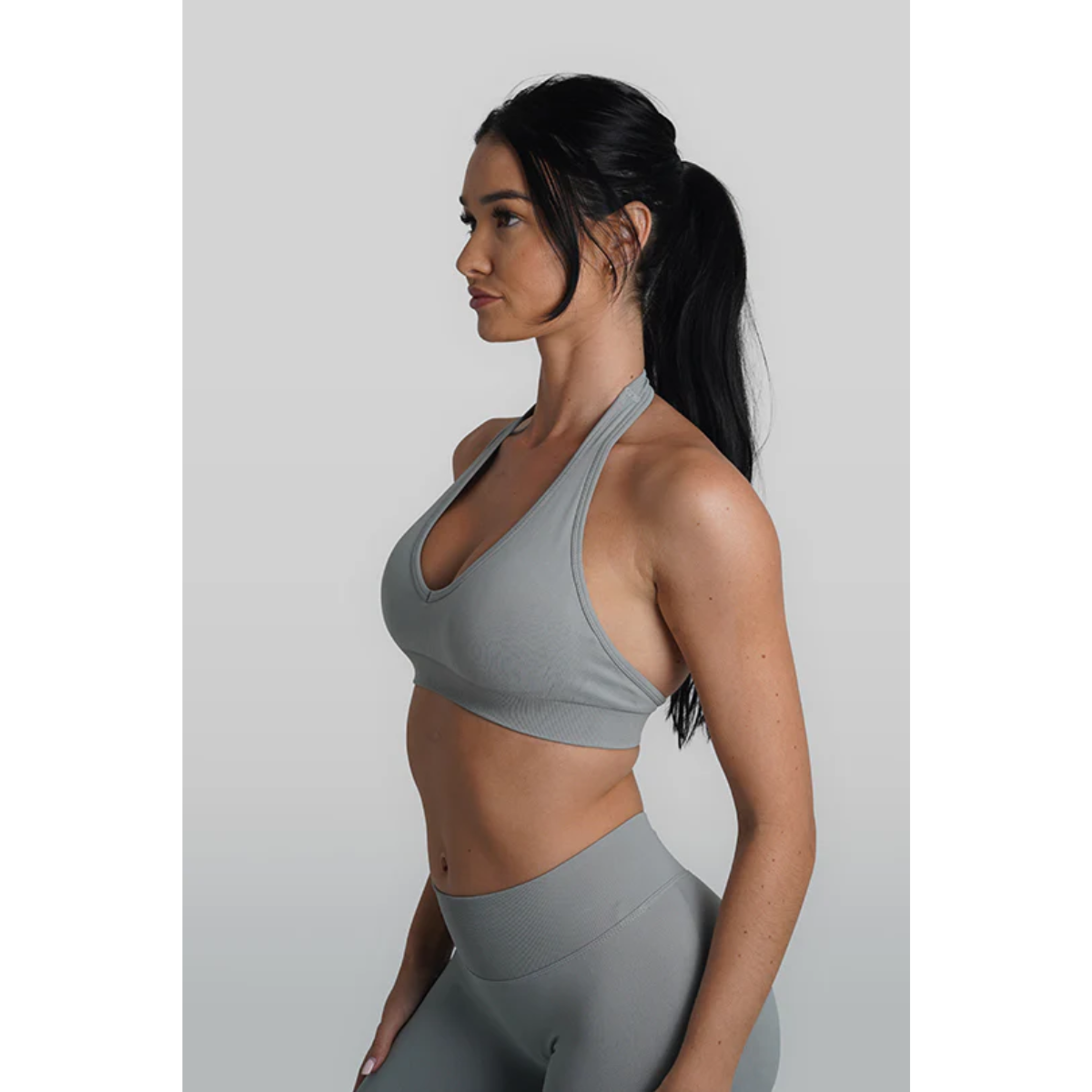 KEEPTHATPUMP Recoil Halter Crop (Light Grey)