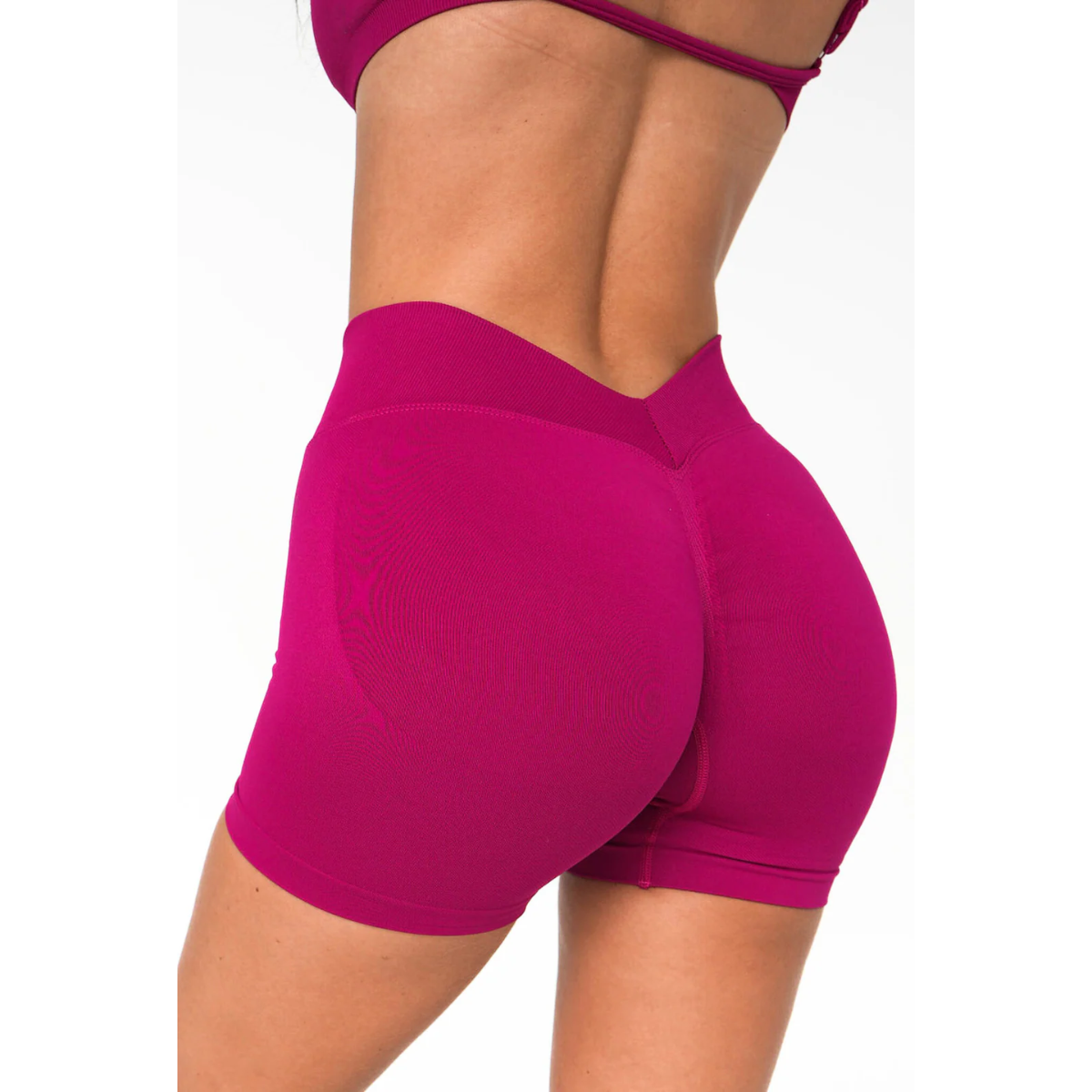 KEEPTHATPUMP LJ V-Back Scrunch Shorts (Cranberry)