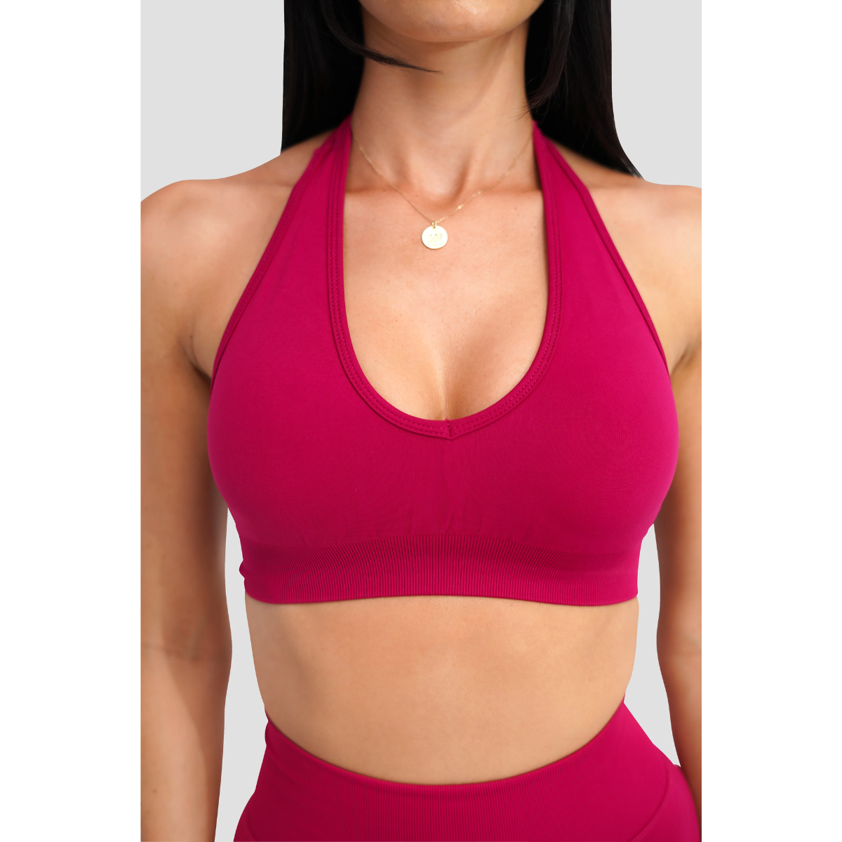 KEEPTHATPUMP Recoil Halter Crop (Cranberry)