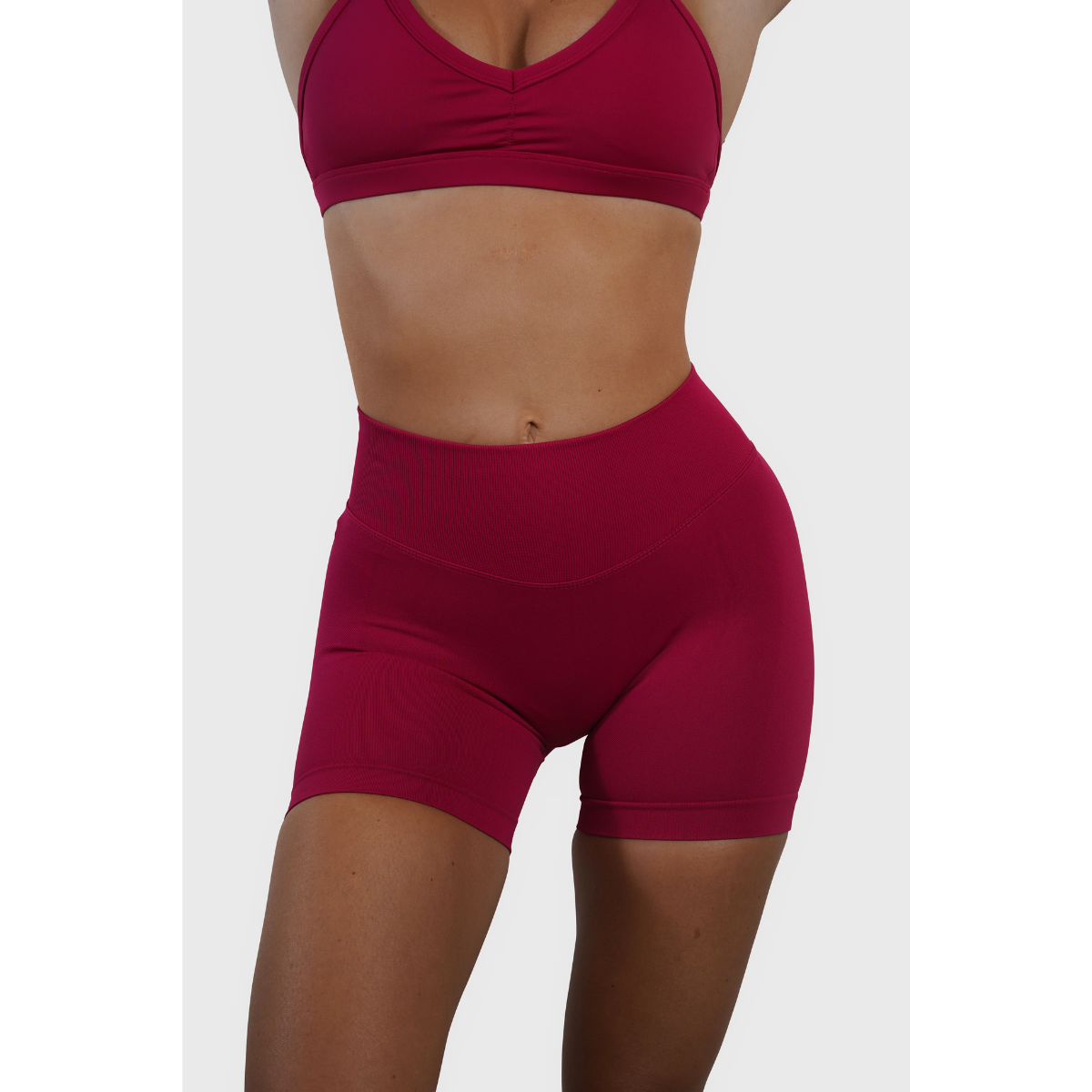 KEEPTHATPUMP Recoil Scrunch Shorts (Cranberry)