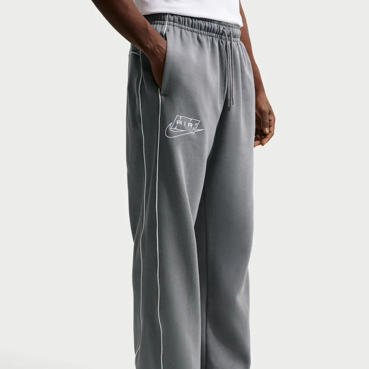 Nike Air Men's Open-Hem Fleece Trousers (Grey)
