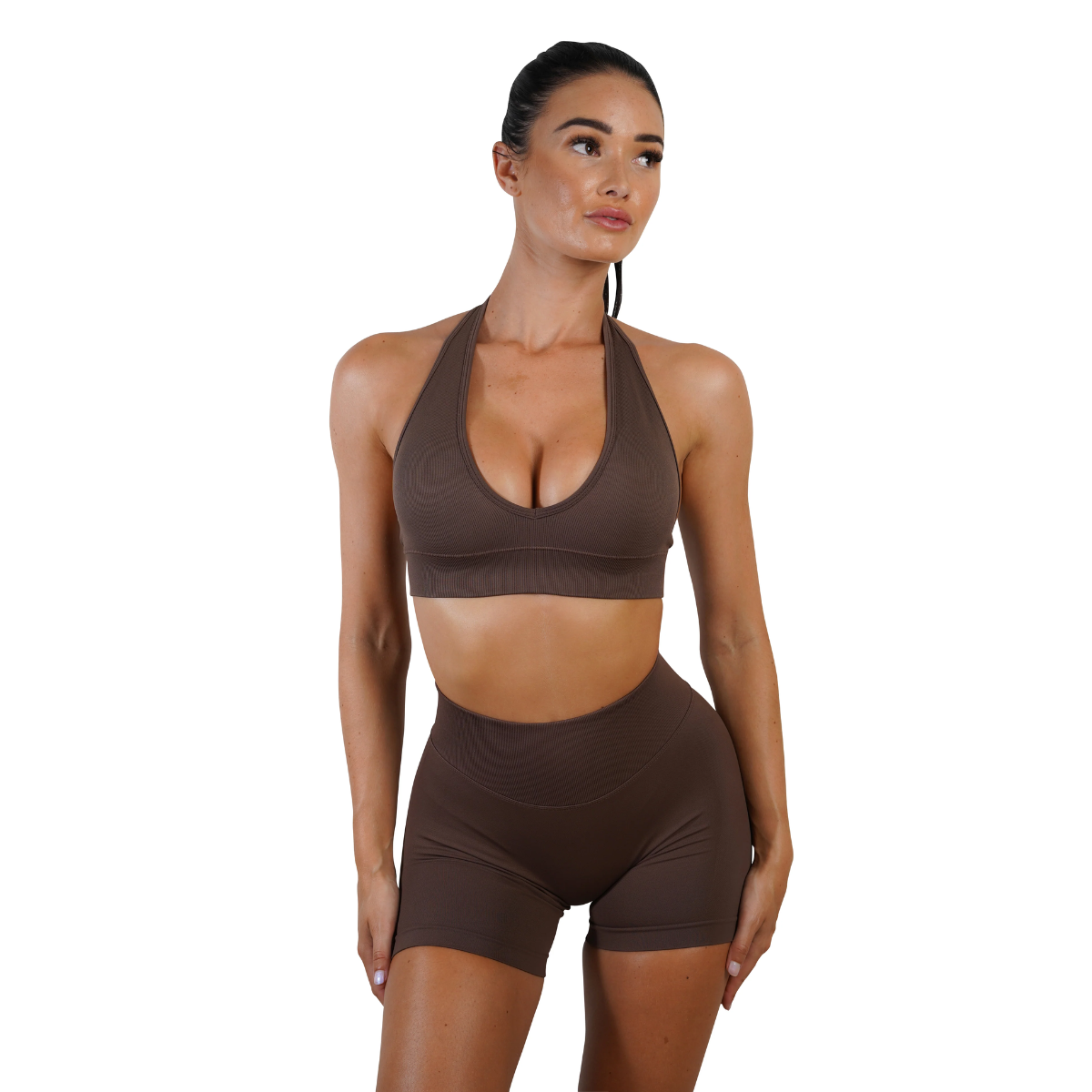 KEEPTHATPUMP Recoil Scrunch Shorts (Espresso)