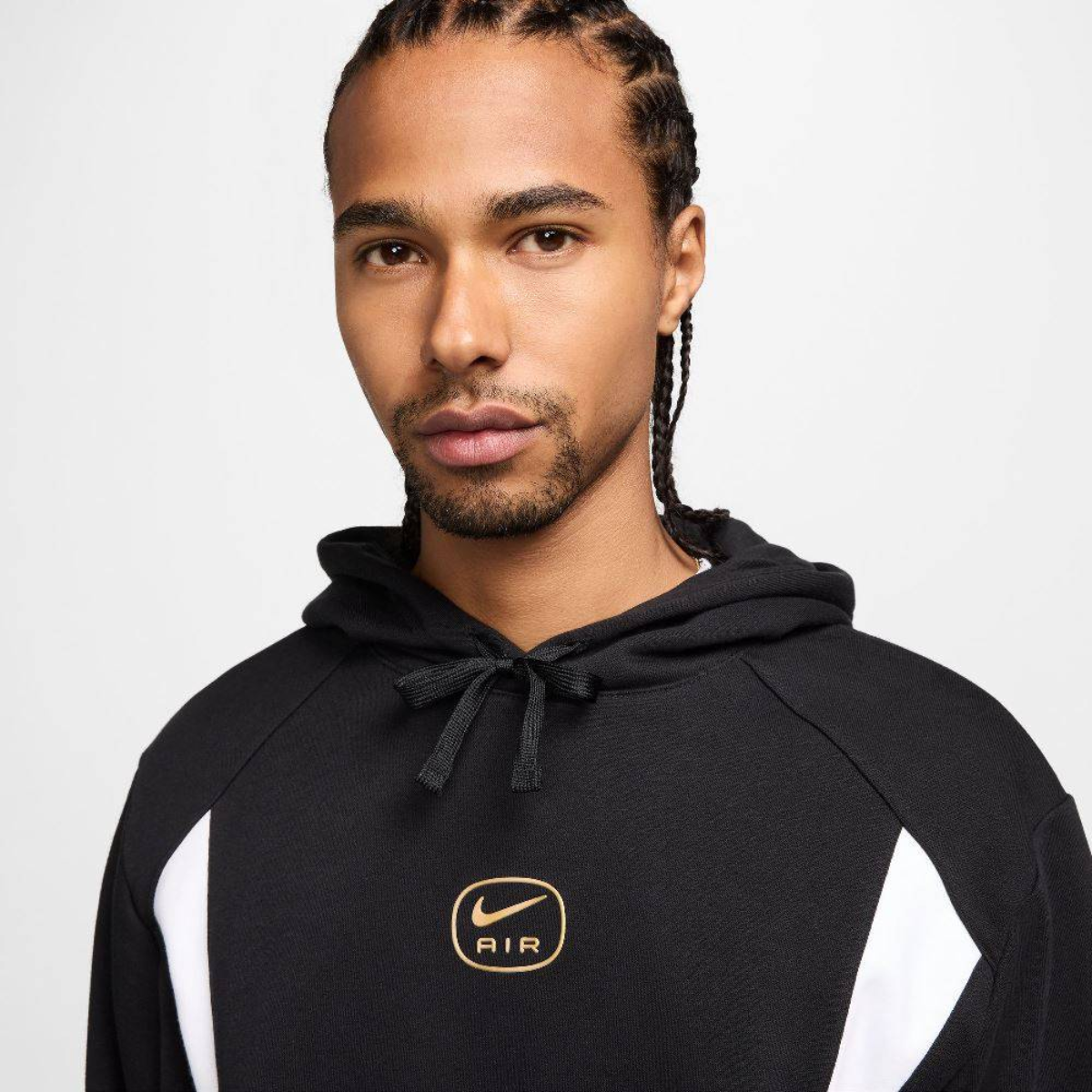 Nike Swoosh Mens Air Fleece Hoodie (Black/Gold)