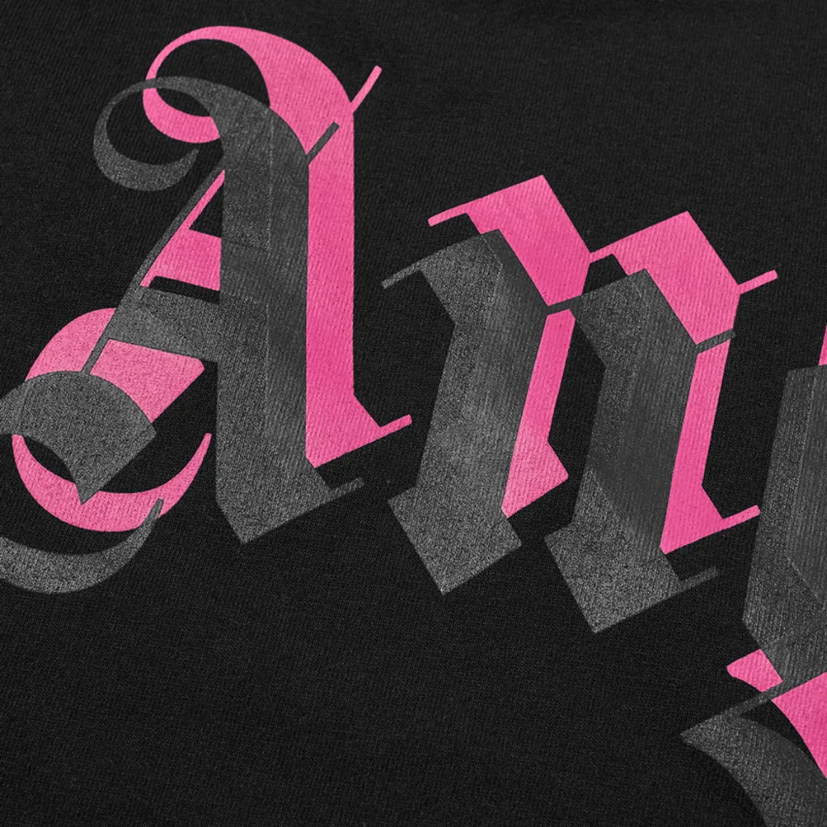 Palm Angels Oversize Neck Logo T-Shirt (Black/Fuschia)