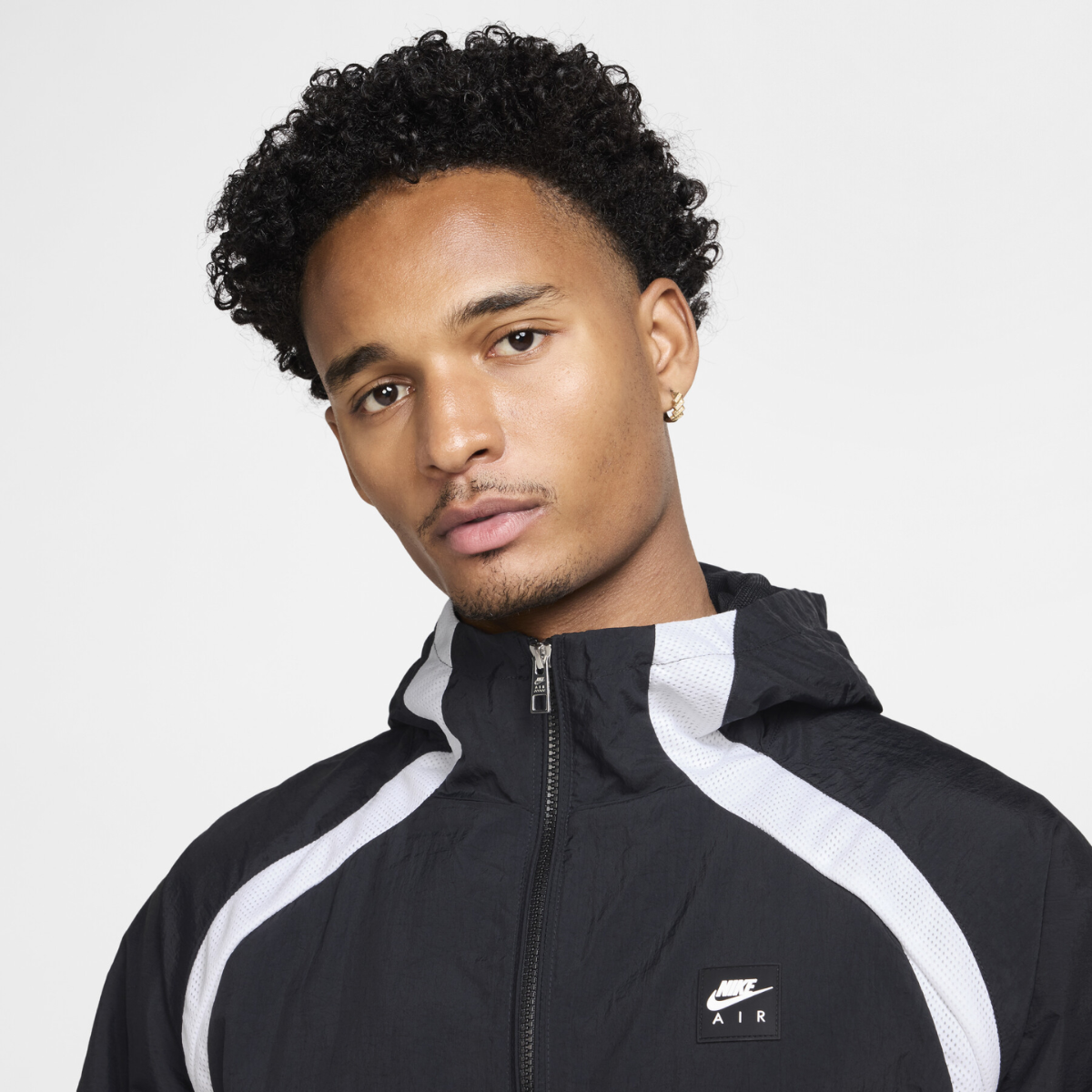 Nike Mens Air Woven Hooded Jacket (Black/White)