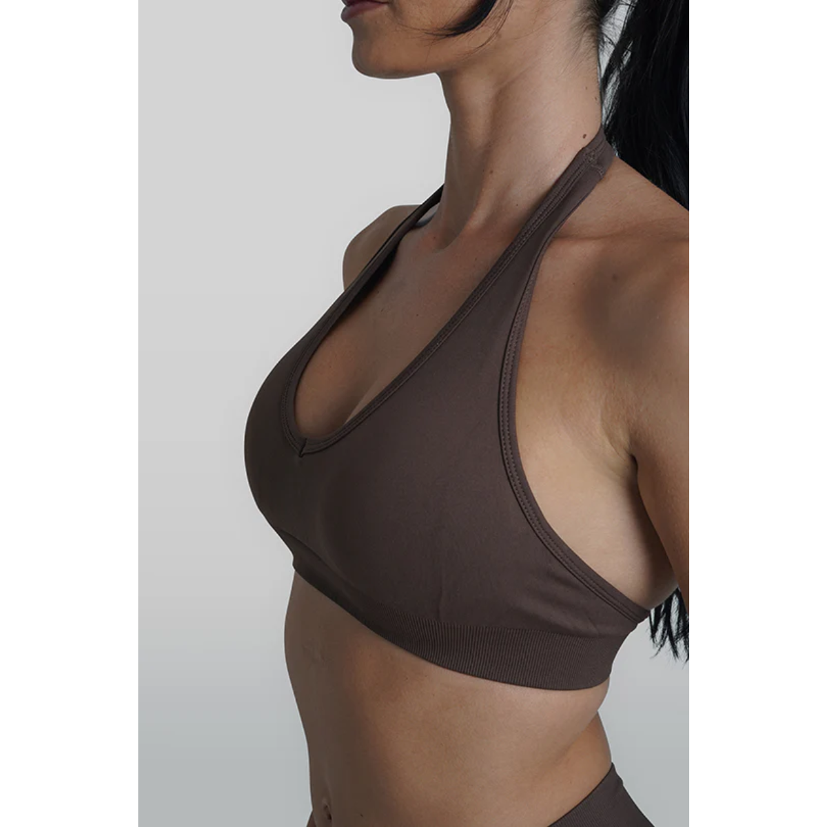 KEEPTHATPUMP Recoil Halter Crop (Espresso)