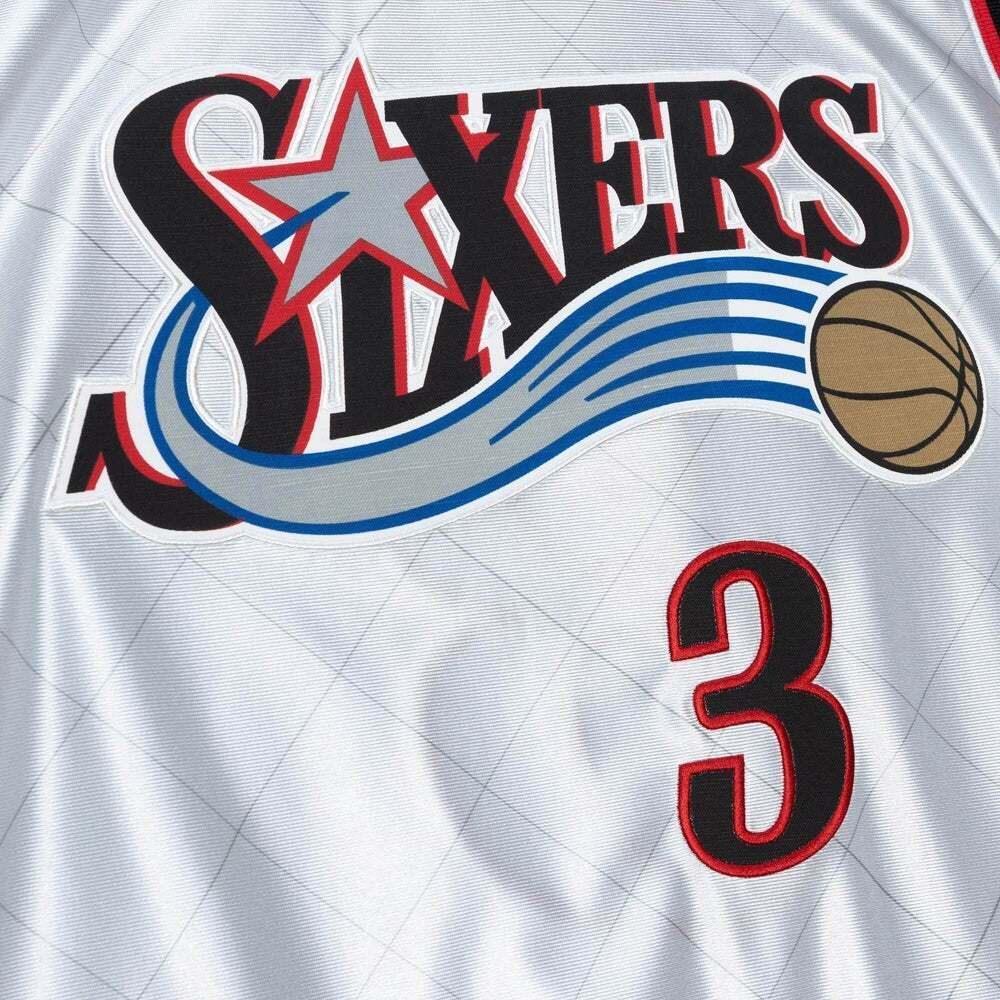 Mitchell & Ness Sixers 75th Platinum Swingman V-Neck Jersey