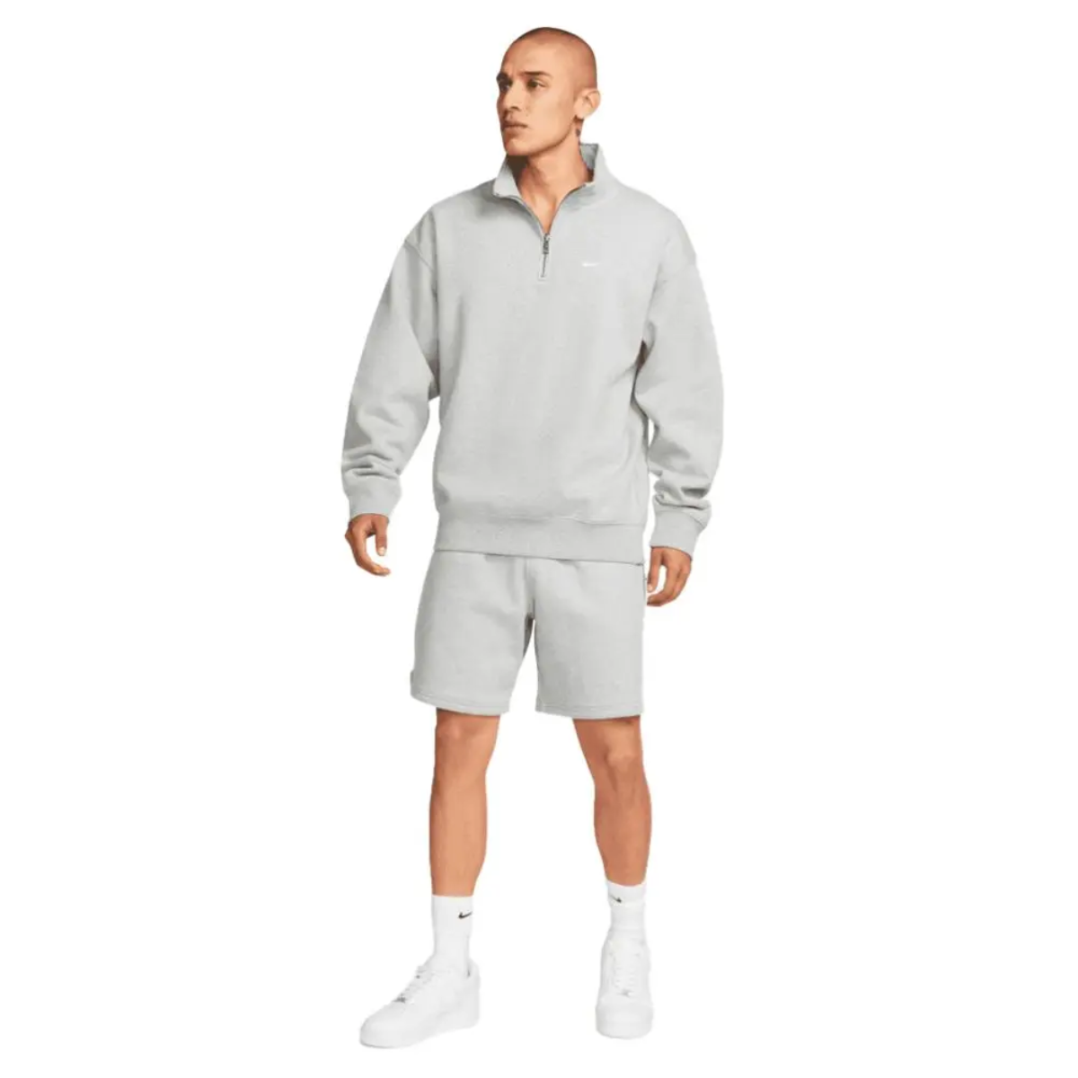 Nike Solo Swoosh Men's 1/4-Zip Crewneck (Grey)
