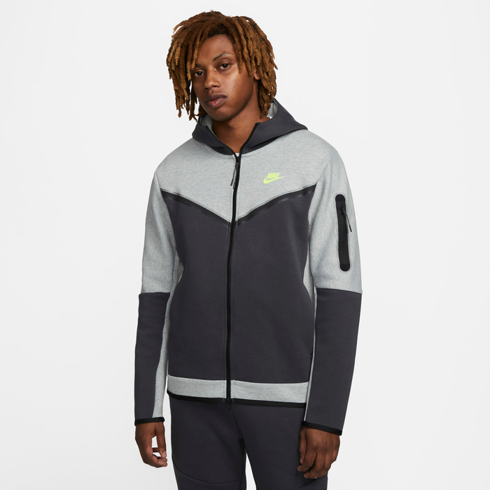 Nike Sportswear Tech Fleece Men's Full-Zip Hoodie (Dark Grey/Volt)