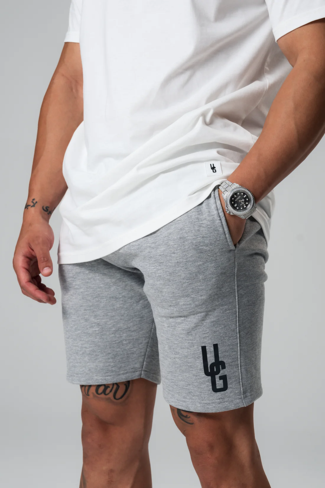 Undrground Cotton Shorts x Reflective Paint (Grey)