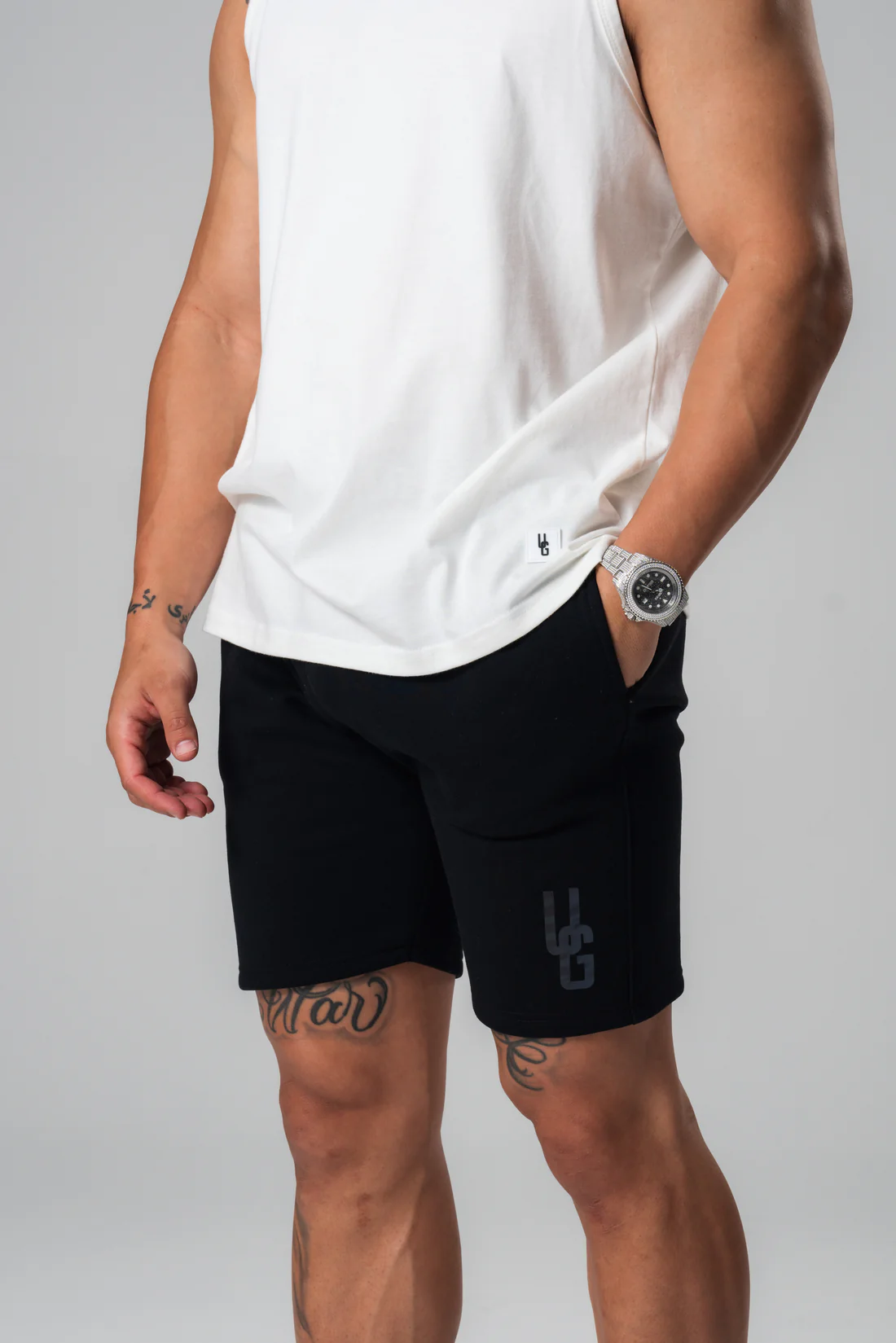 Undrground Cotton Shorts x Reflective Paint (Black)