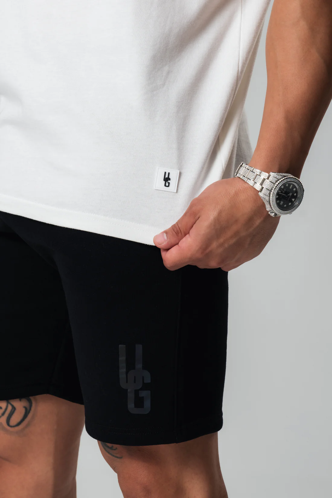 Undrground Cotton Shorts x Reflective Paint (Black)