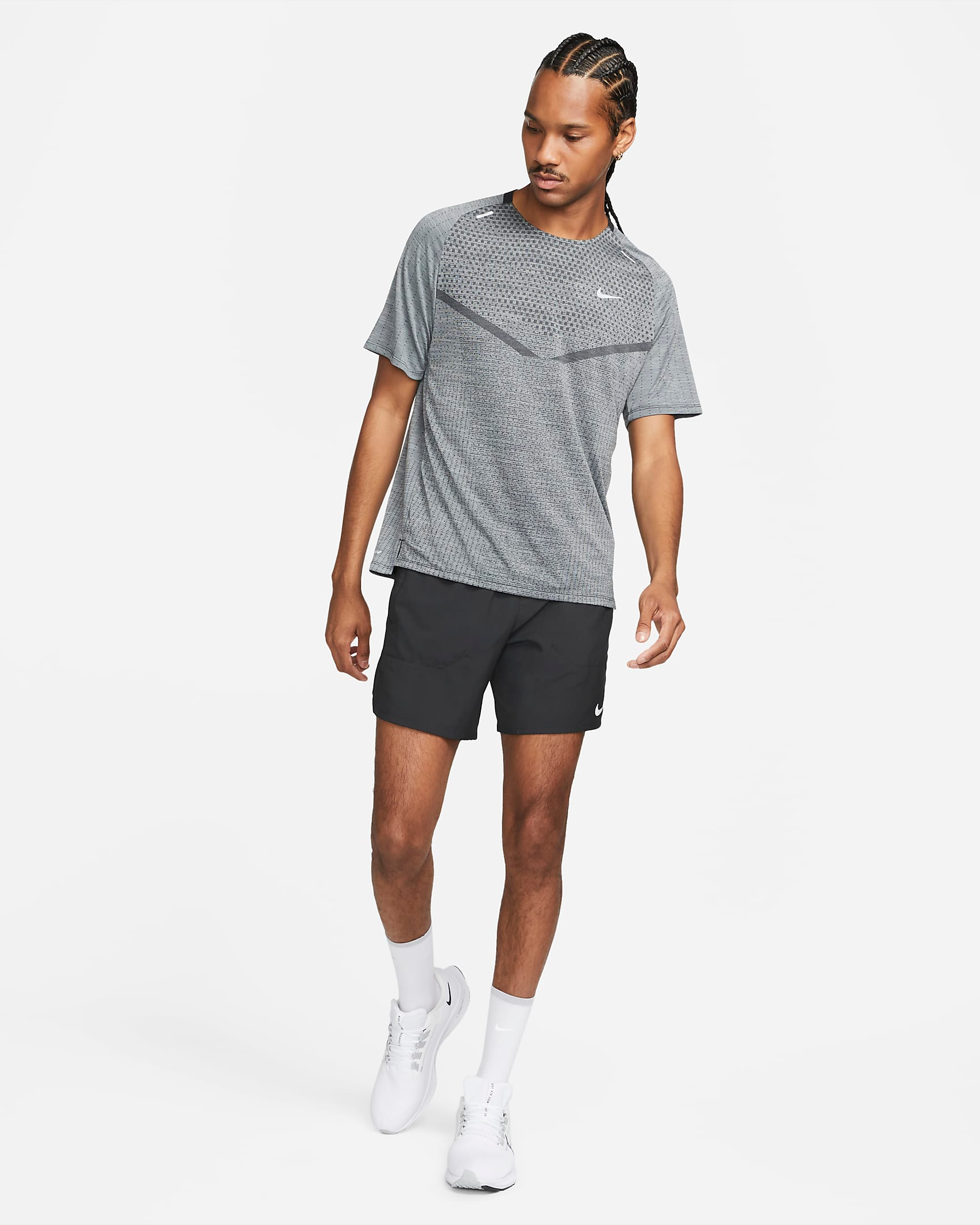 Men's Nike Dri-FIT ADV Short-sleeve Running Top (Grey)