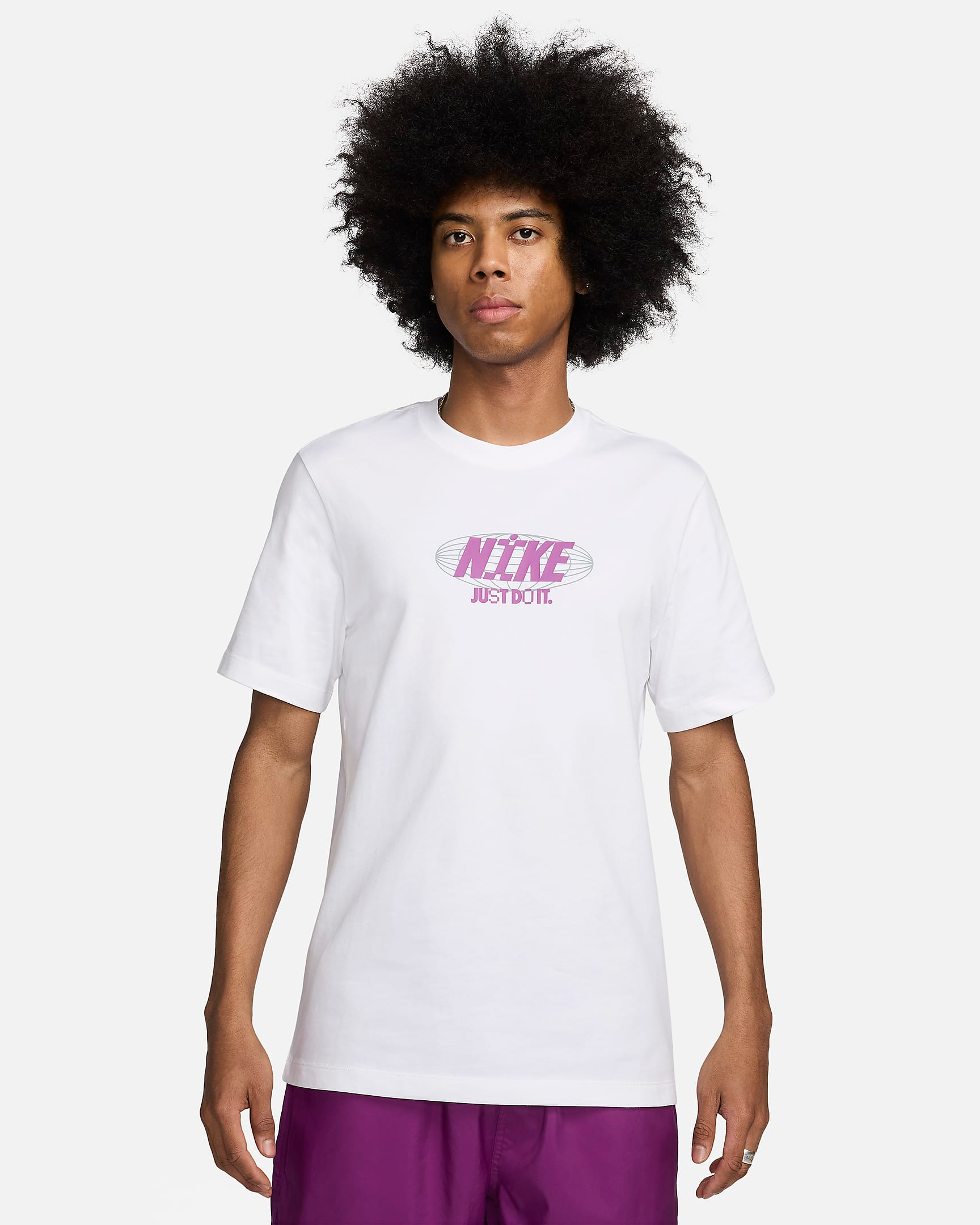 Nike Sportswear Men's T-Shirt (White/Purple)