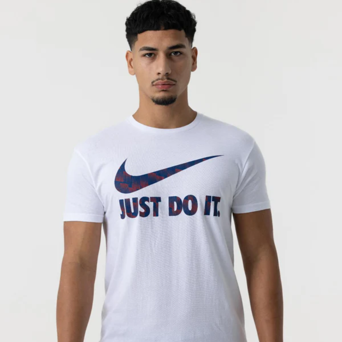 Nike Mens Just Do It T-Shirt (White/Navy/Red)