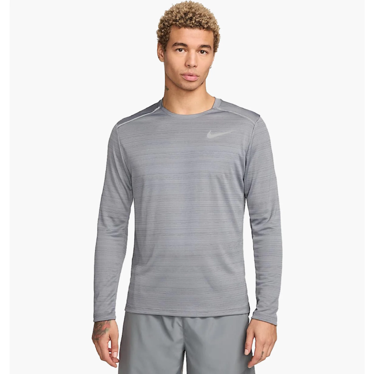 Nike Mens DRI-FIT Miler 1.0 Long Sleeve T-Shirt (Smoke Grey)
