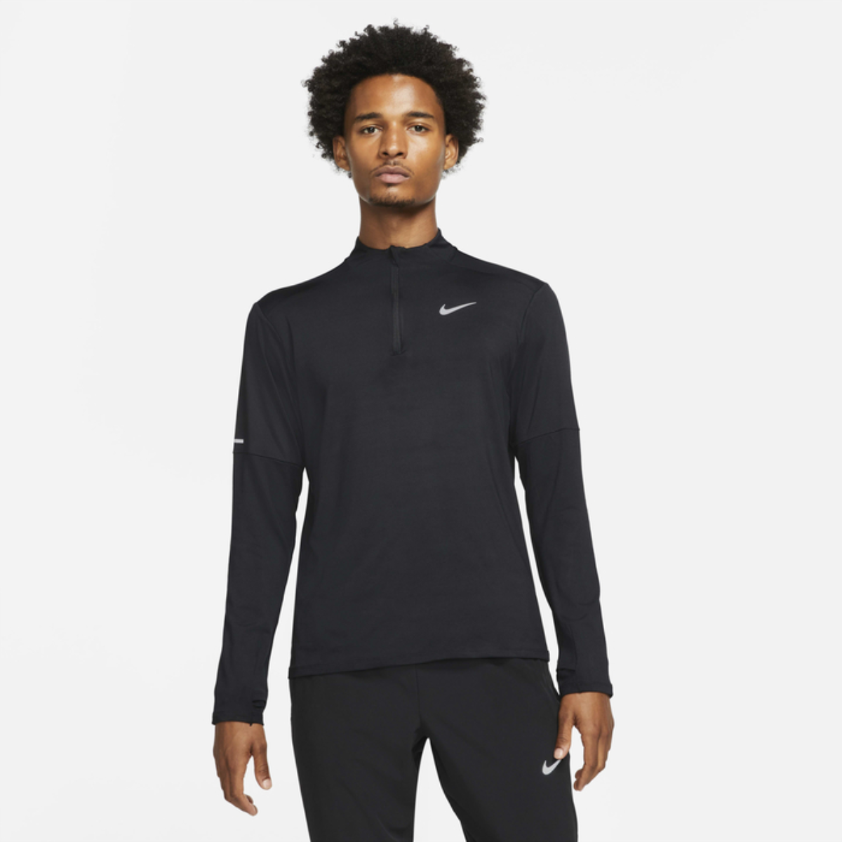 Nike Mens Dri-FIT 1/2-zip Running Top (Black)