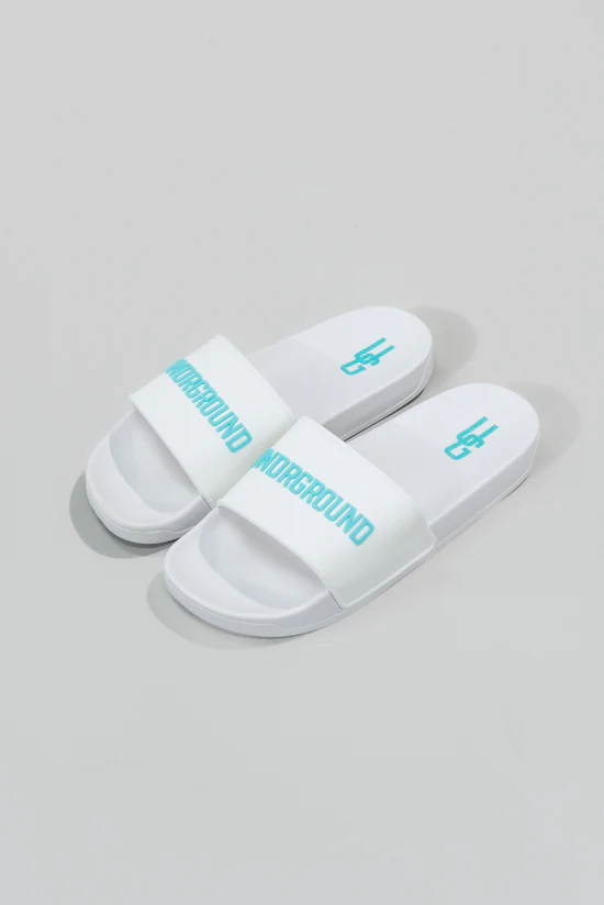 Undrground Street Slides (White/Teal)