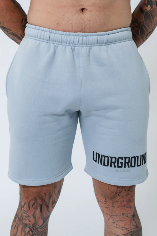 Undrground Double Print Cotton Shorts (Powder Blue)