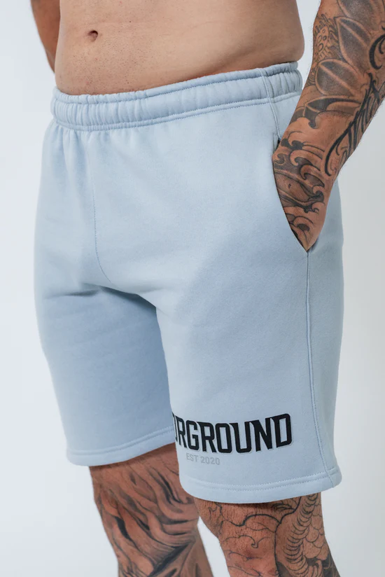 Undrground Double Print Cotton Shorts (Powder Blue)