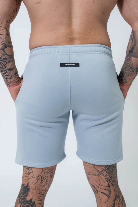 Undrground Double Print Cotton Shorts (Powder Blue)