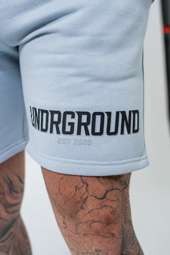 Undrground Double Print Cotton Shorts (Powder Blue)