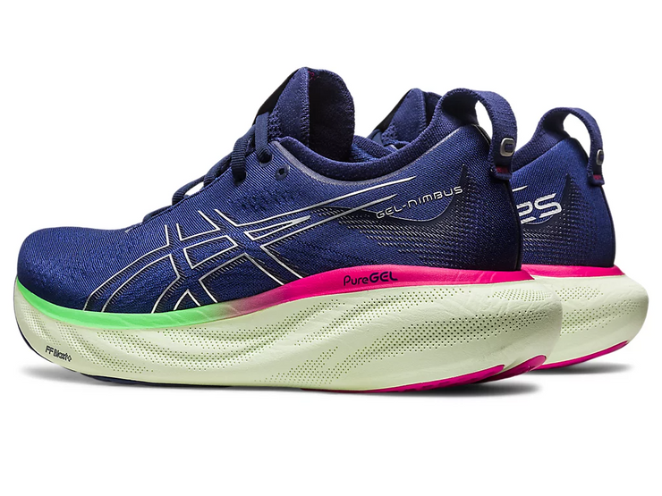 Womens ASICS GEL-Nimbus 25 (Indigo Blue/Pure Silver)