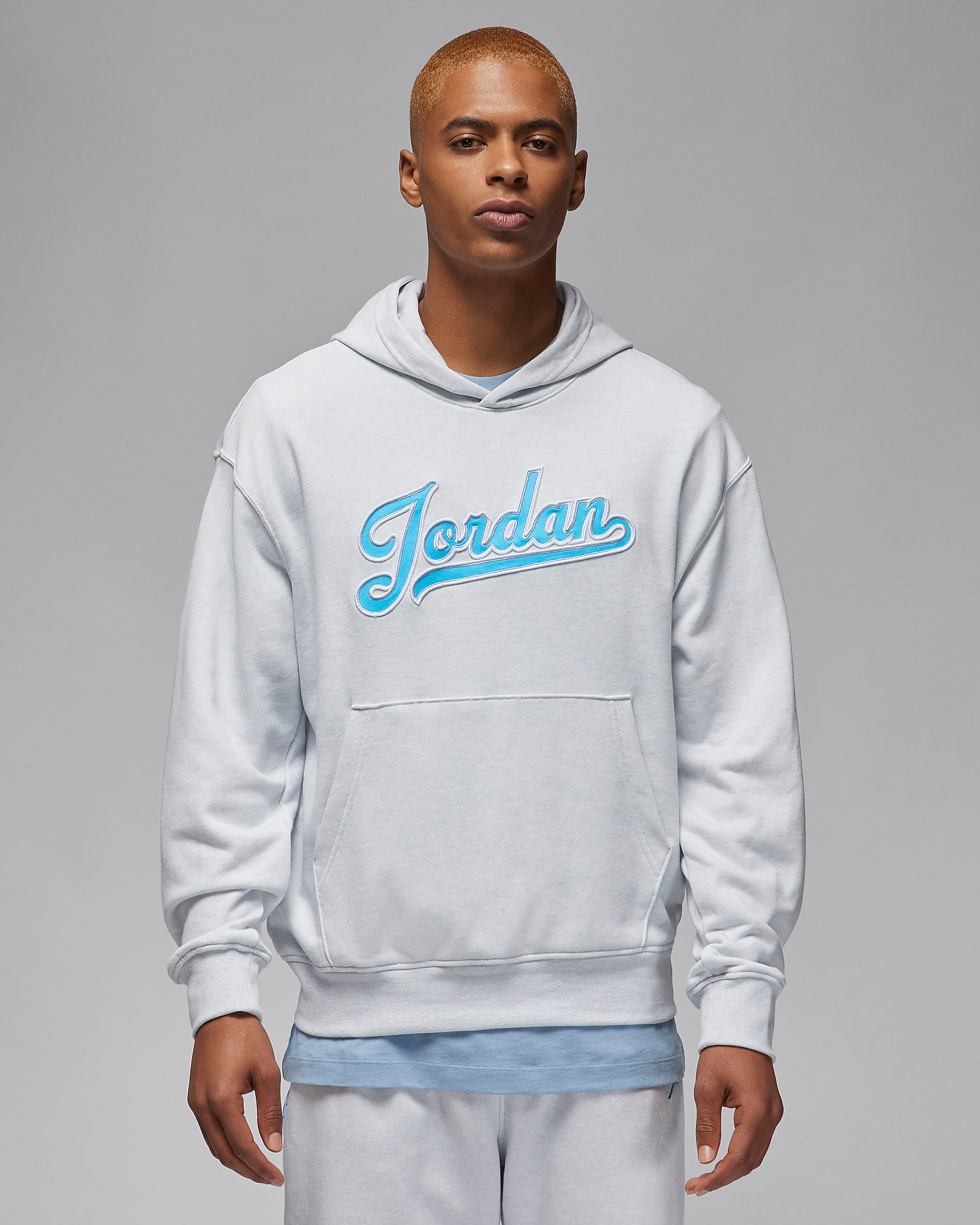 Jordan Flight MVP Men's Fleece Pullover Hoodie (White/University Blue)