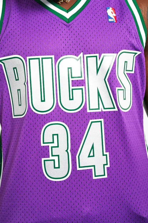 Mitchell & Ness Bucks Swingman Jersey (Purple/Green)