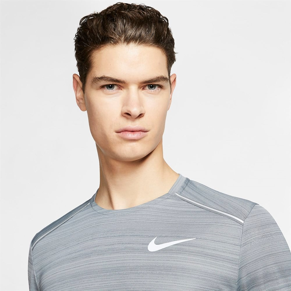 Nike Mens DRI-FIT Miler Long Sleeve T-Shirt (Smoke Grey)