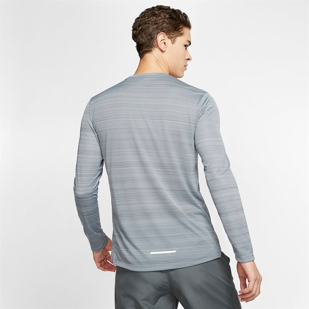 Nike Mens DRI-FIT Miler Long Sleeve T-Shirt (Smoke Grey)