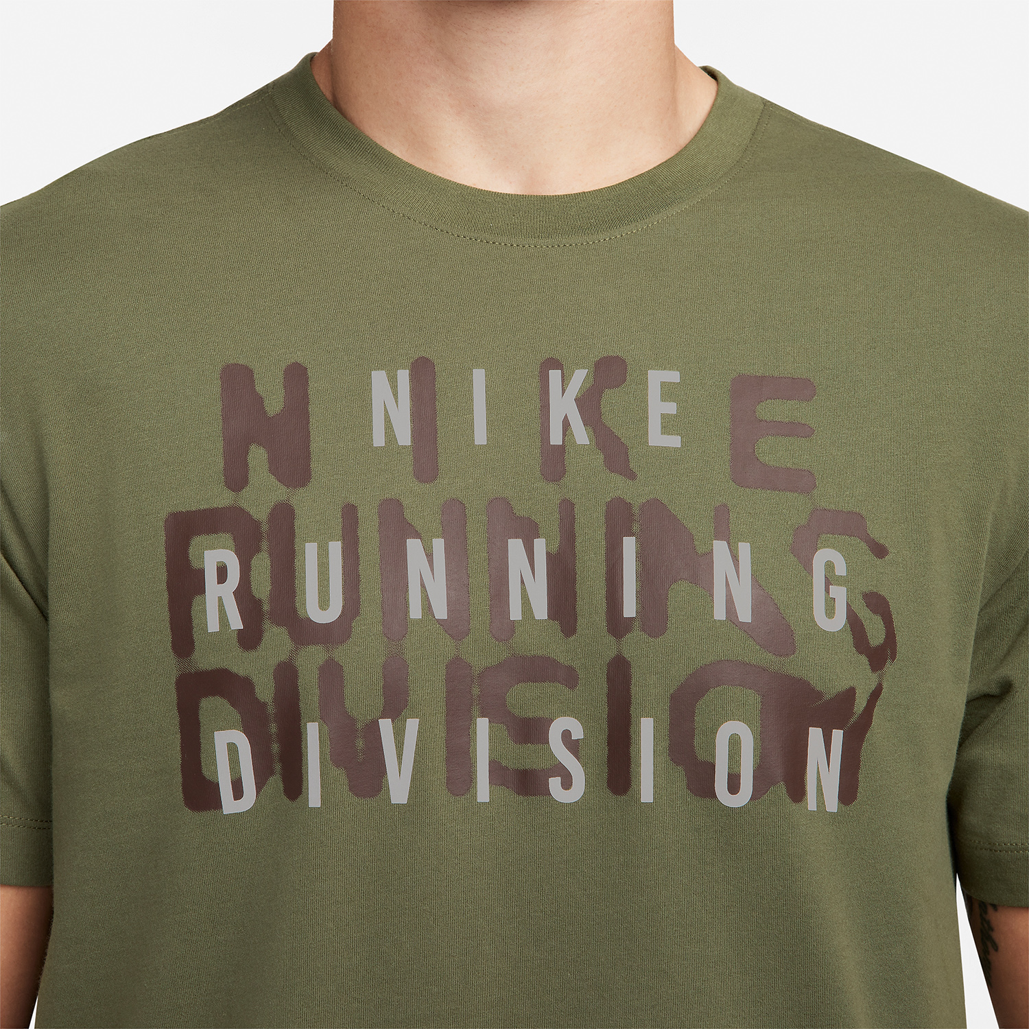 Nike Men's Dri-FIT Running Division T-Shirt (Medium Olive)