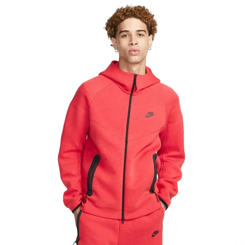 Nike Mens Tech Fleece Full zip Hoodie (Light University Red)