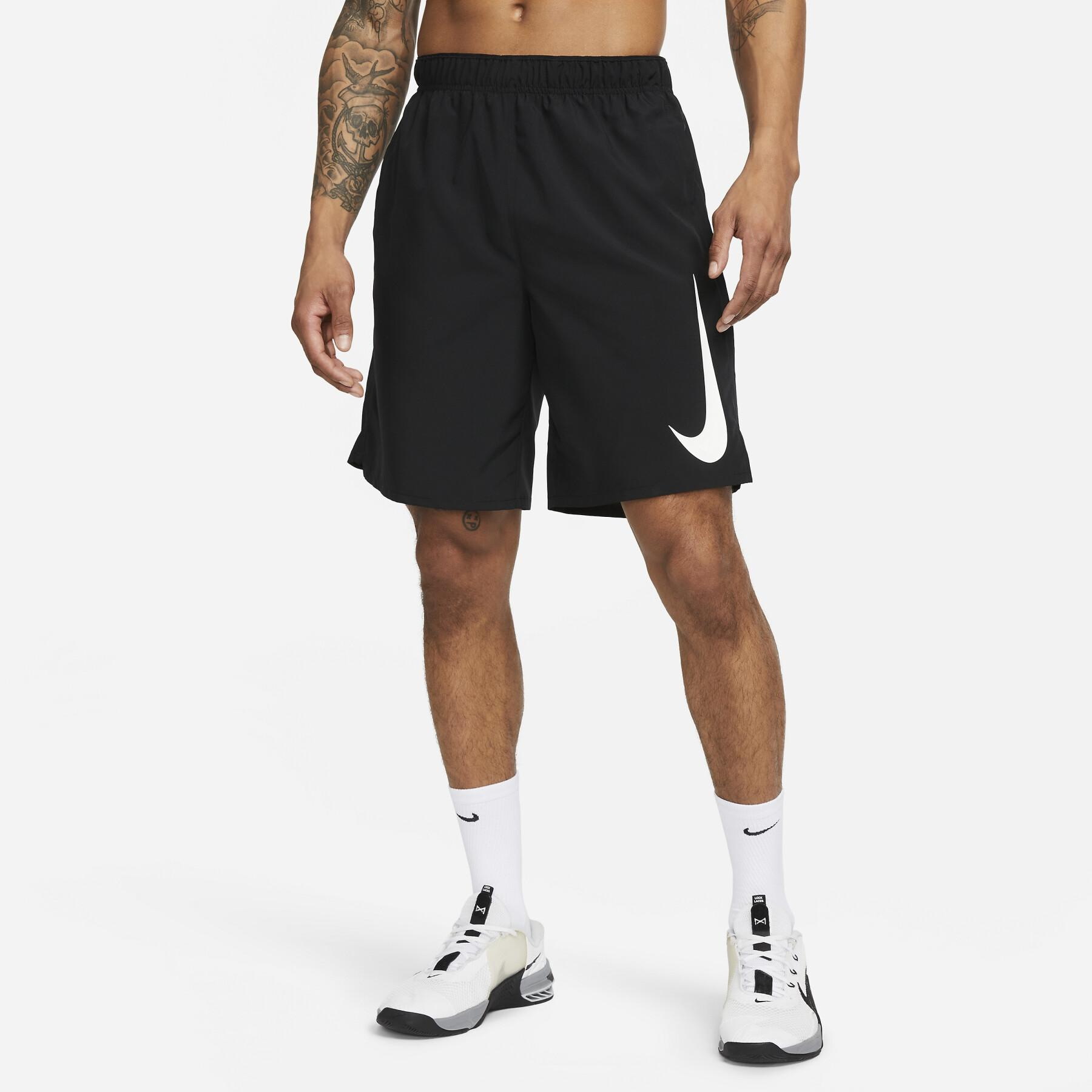 Nike Mens Dri-FIT Challenger Shorts Big Logo (Black)