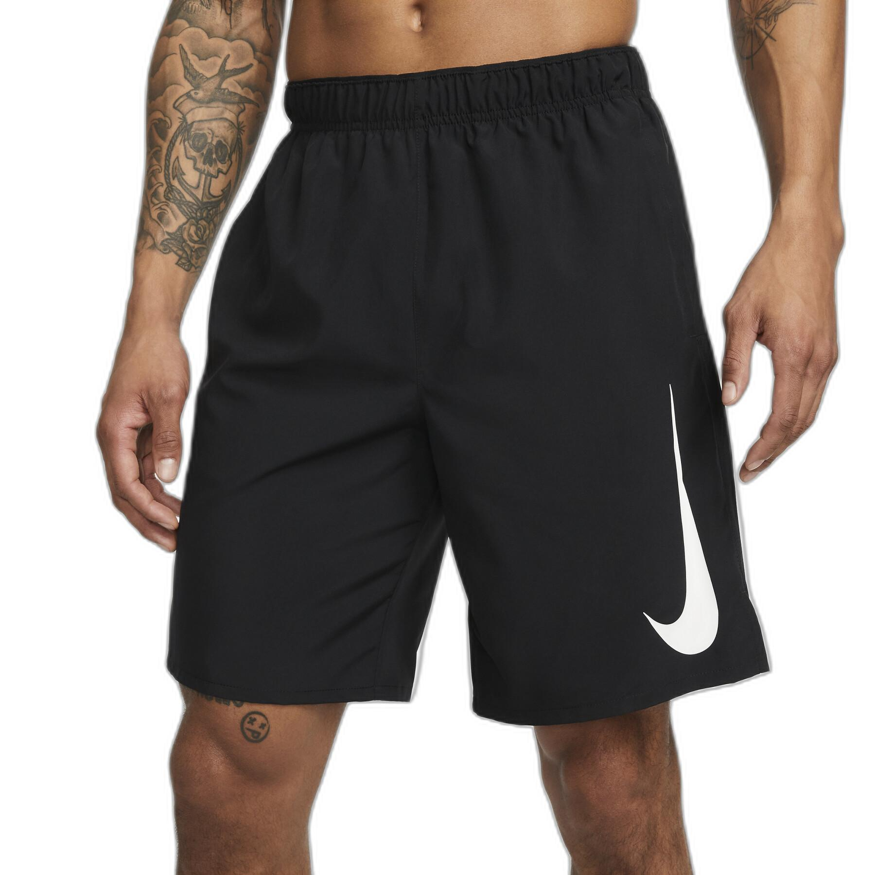 Nike Mens Dri-FIT Challenger Shorts Big Logo (Black)