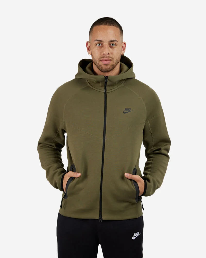 Nike Mens Tech Fleece Full zip Hoodie (Medium Olive)