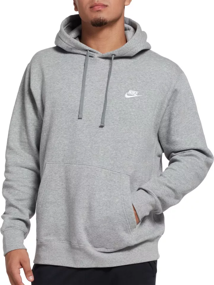 Nike Mens Sportswear Club Fleece Pullover Hoodie (Grey)